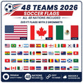 2026 International Soccer Set of 48 Countries 3x5 Foot Flags