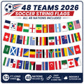 2026 International Soccer String Flags Hand Tied