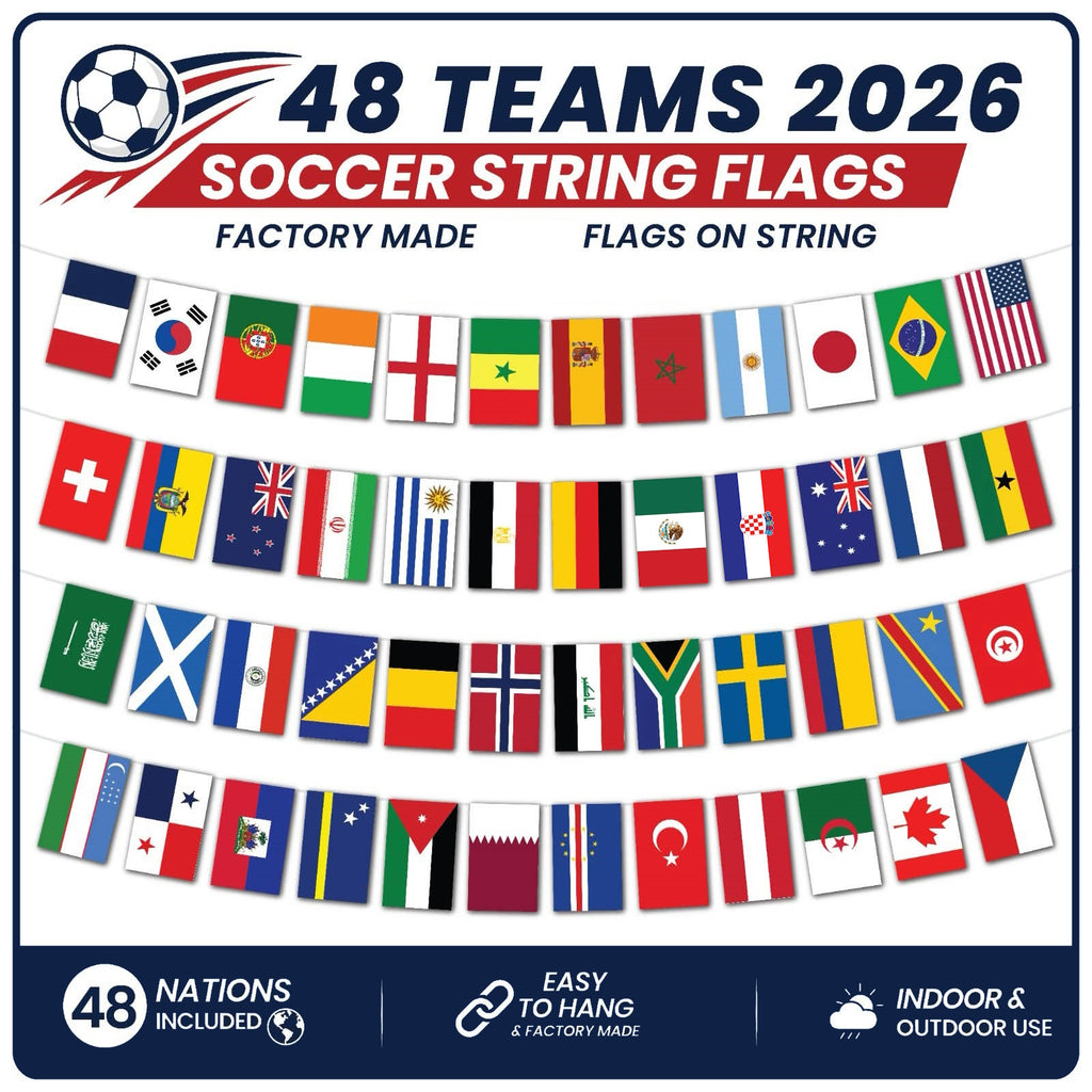 2026 International Soccer String Flags Full Factory Made