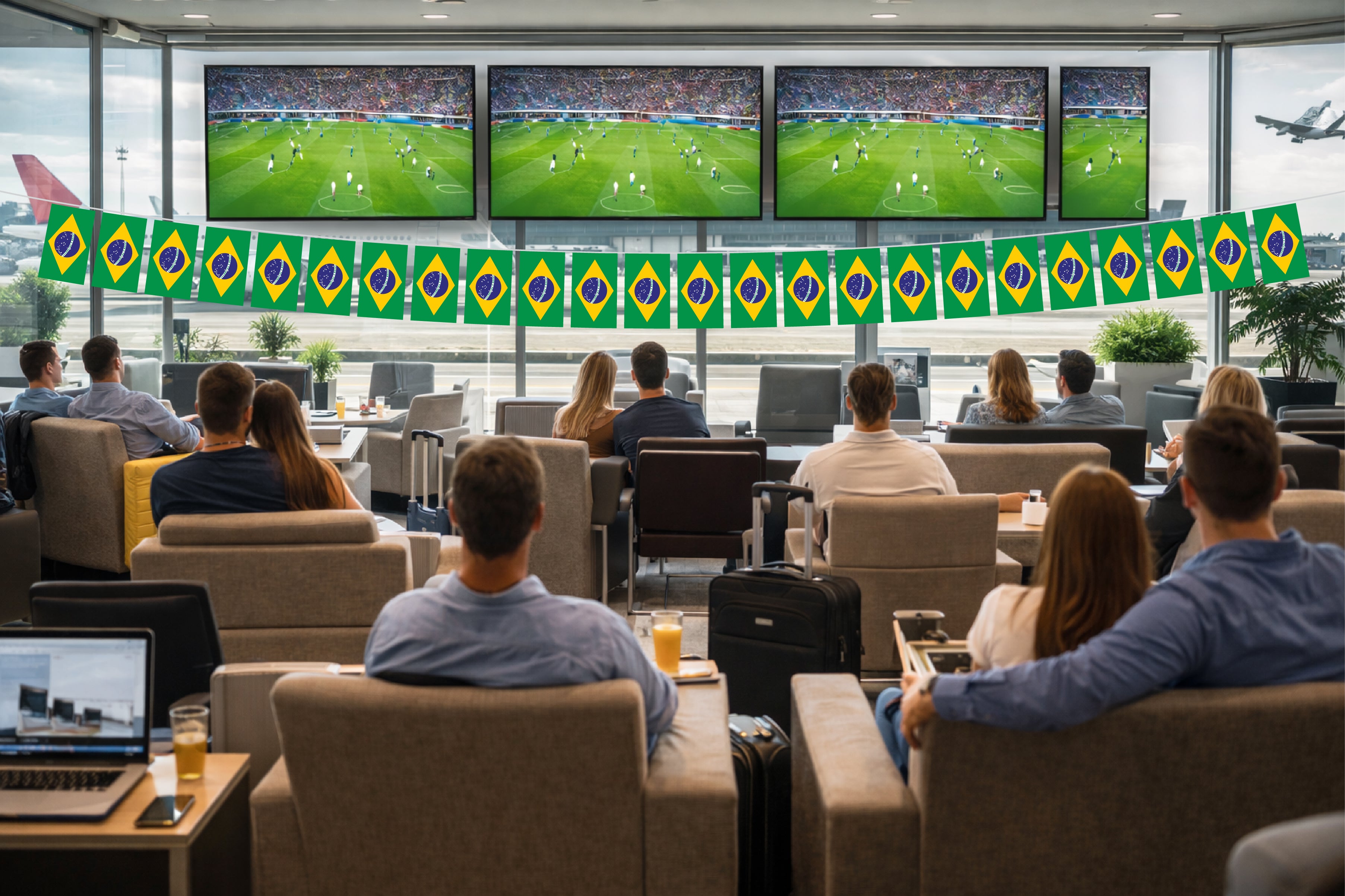 Brazil Hand Tied String Flags