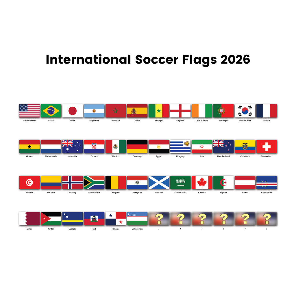 Set of 48 Countries 2x3 Foot Flags 2026 International Soccer