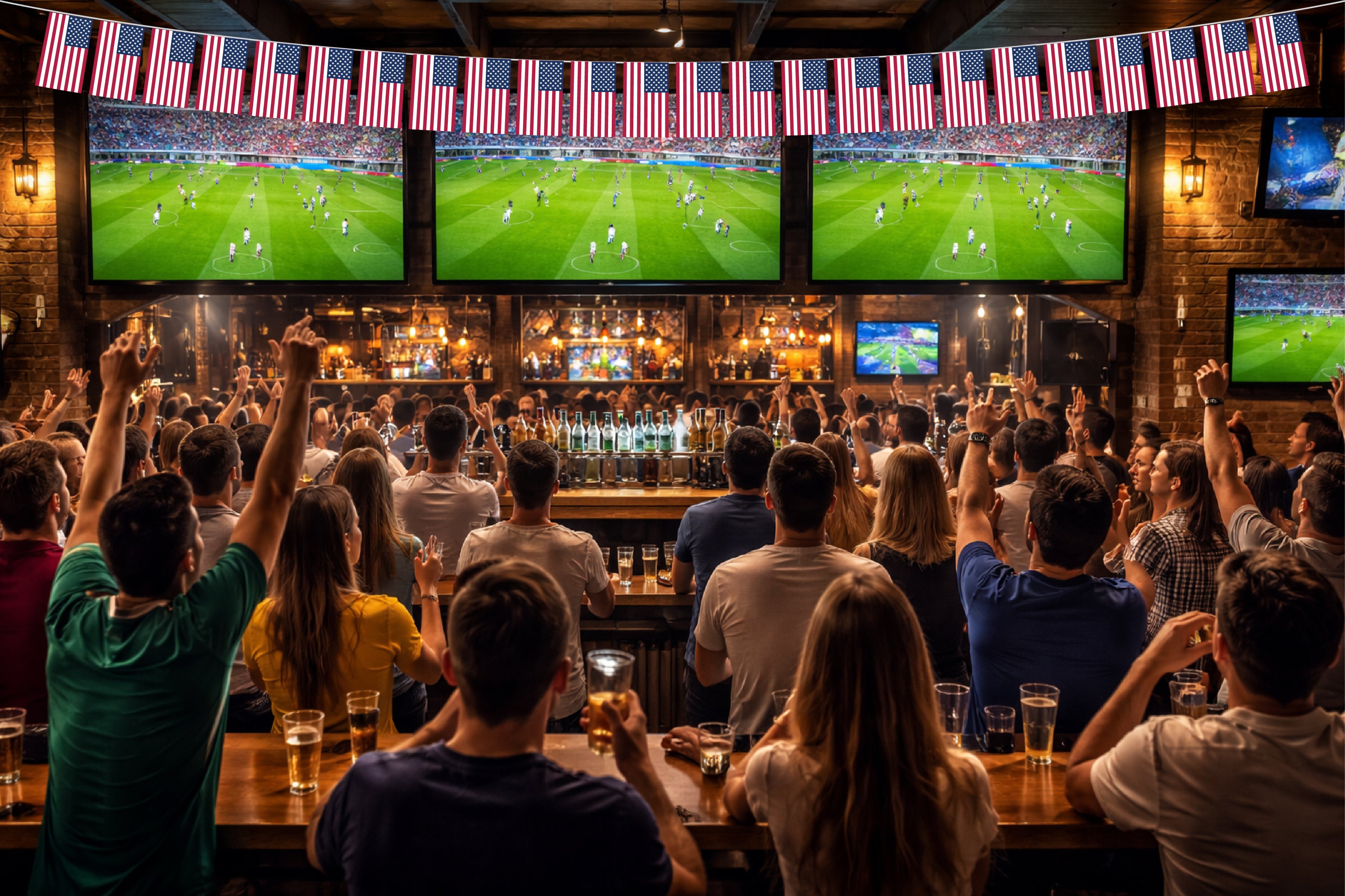 USA Hand Tied String Flags