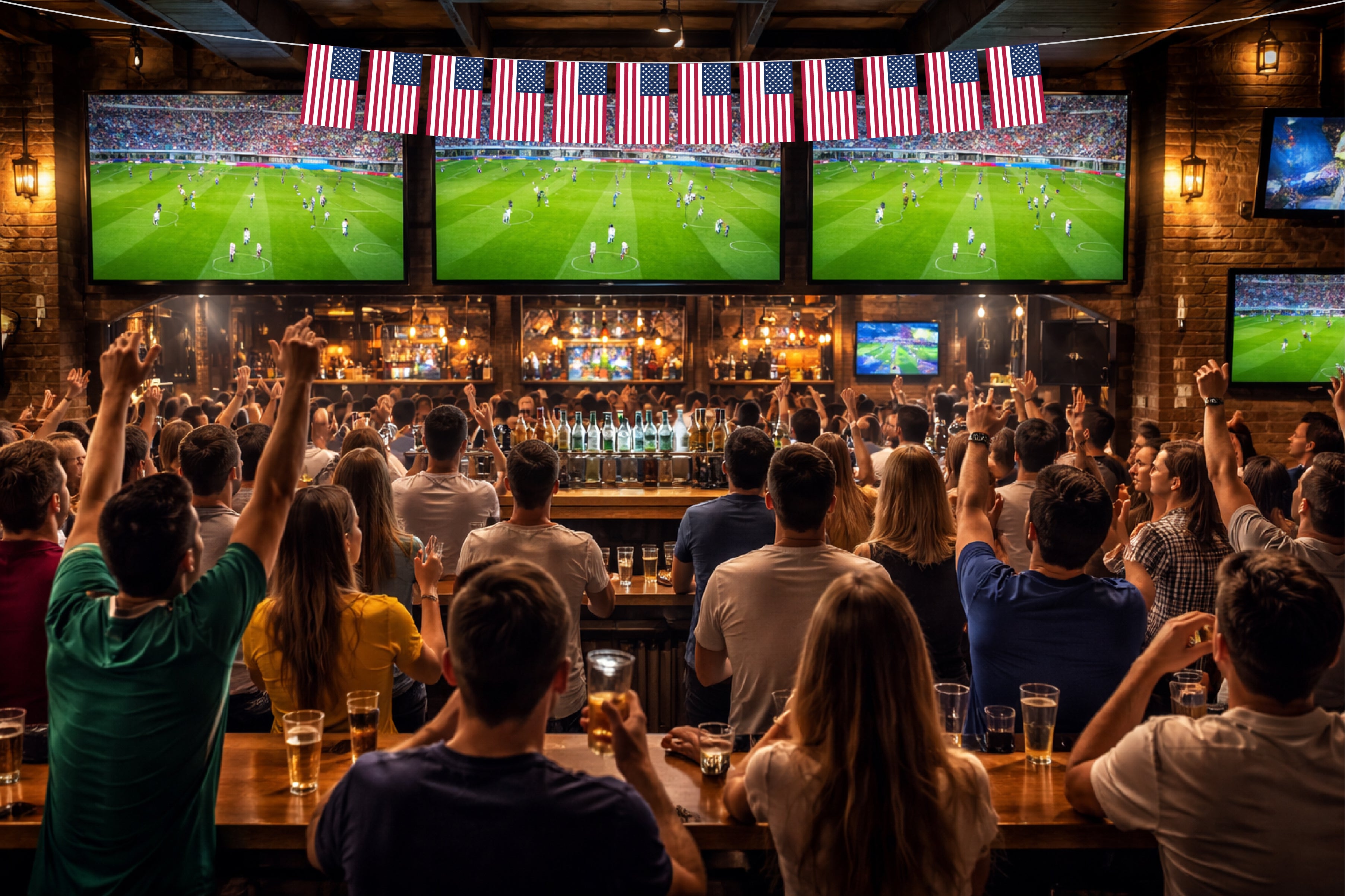 USA Hand Tied String Flags