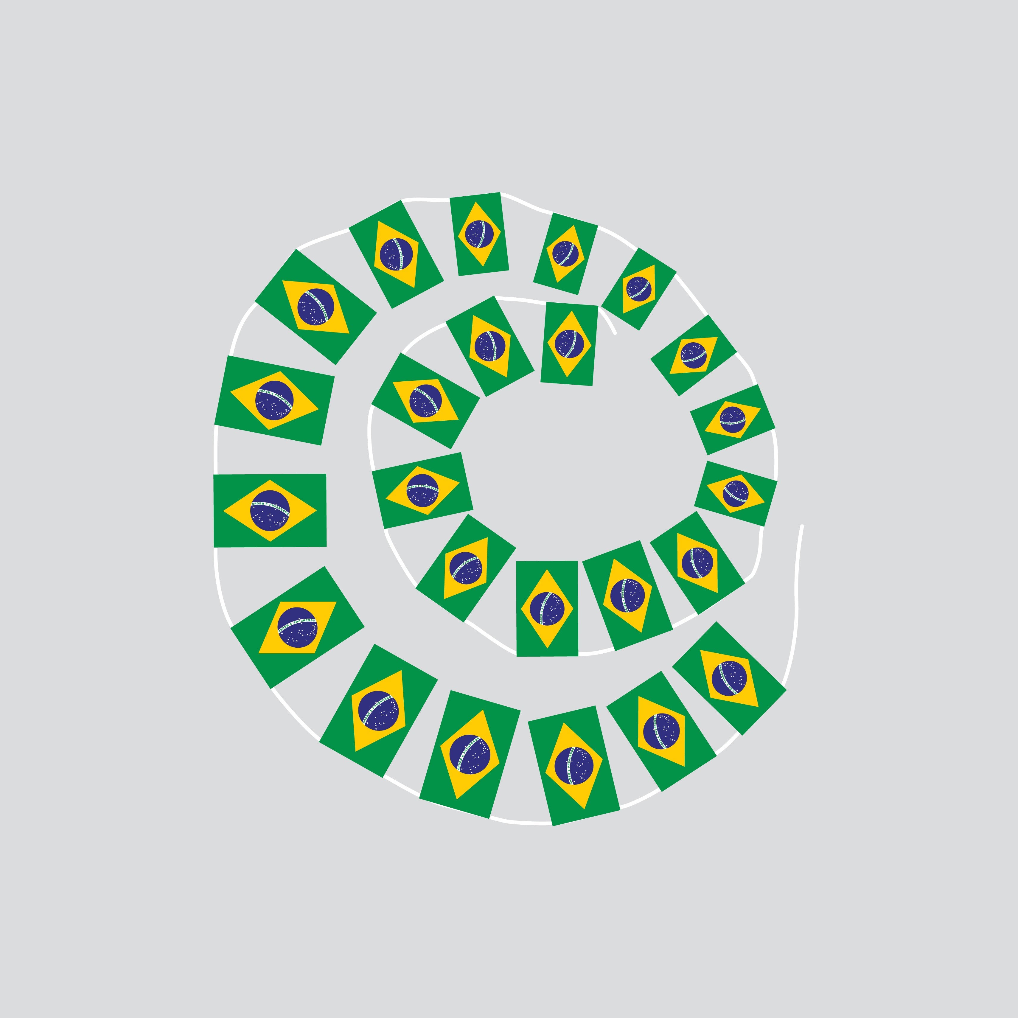 Brazil Hand Tied String Flags