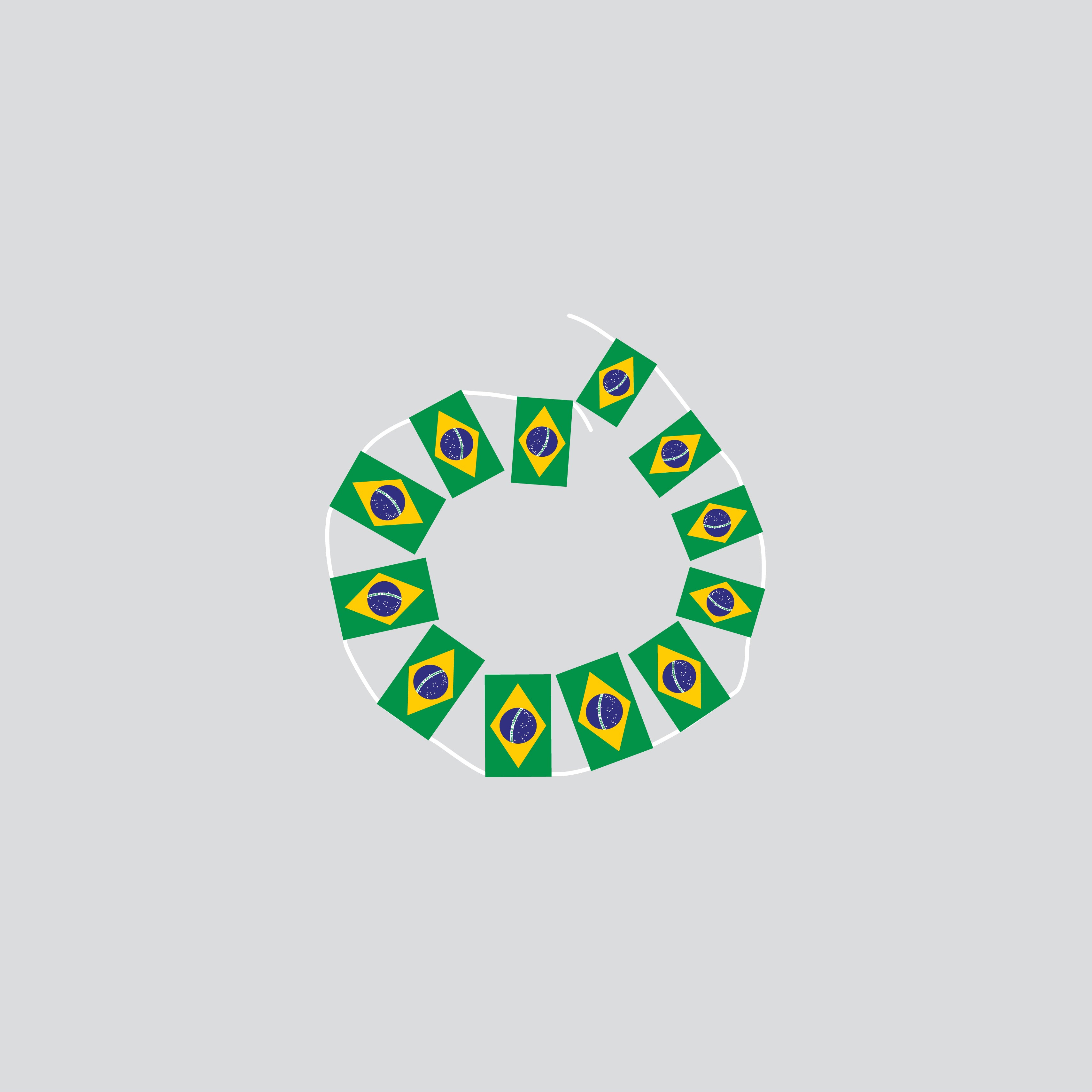Brazil Hand-Tied String Flags & Bunting