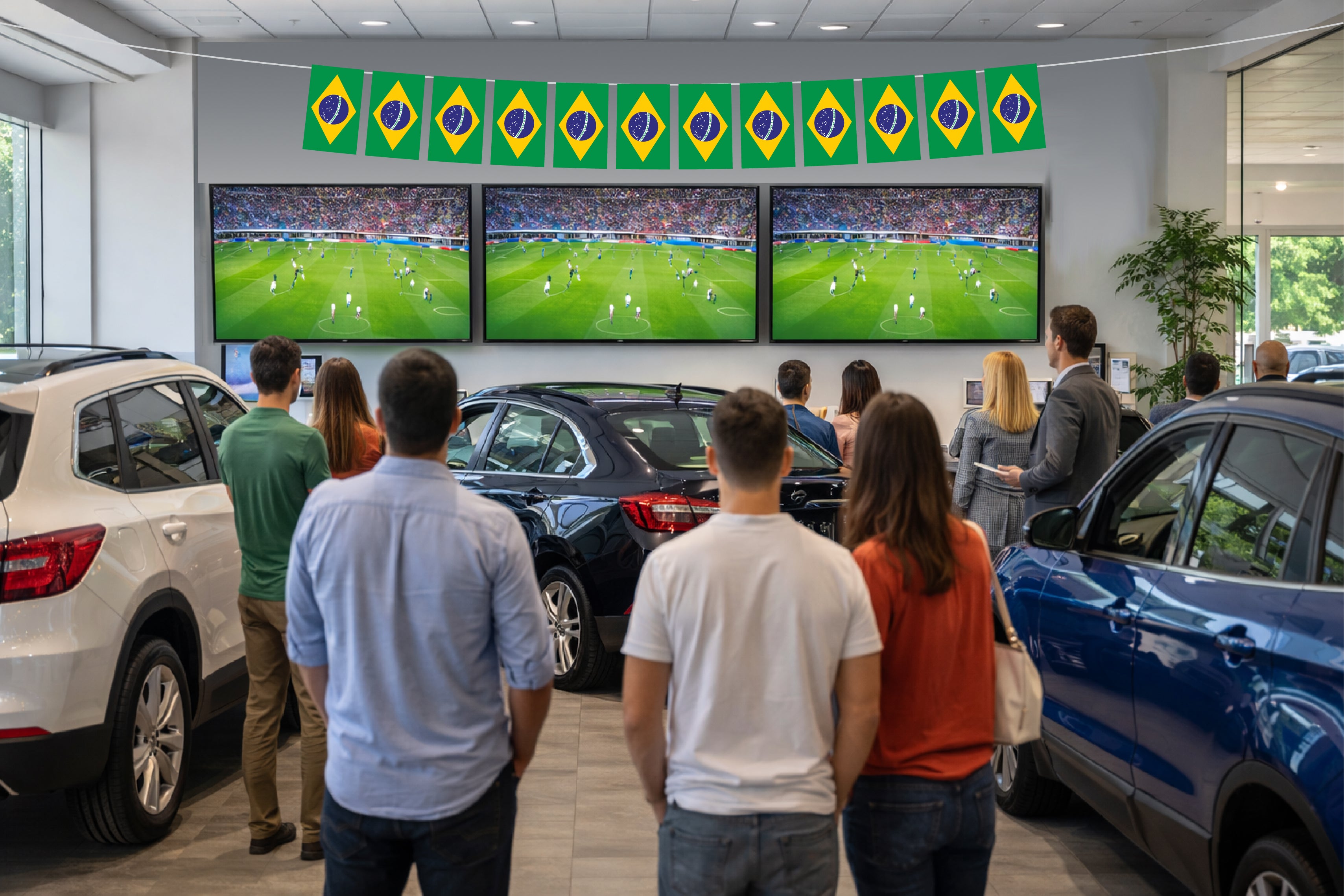 Brazil Hand Tied String Flags