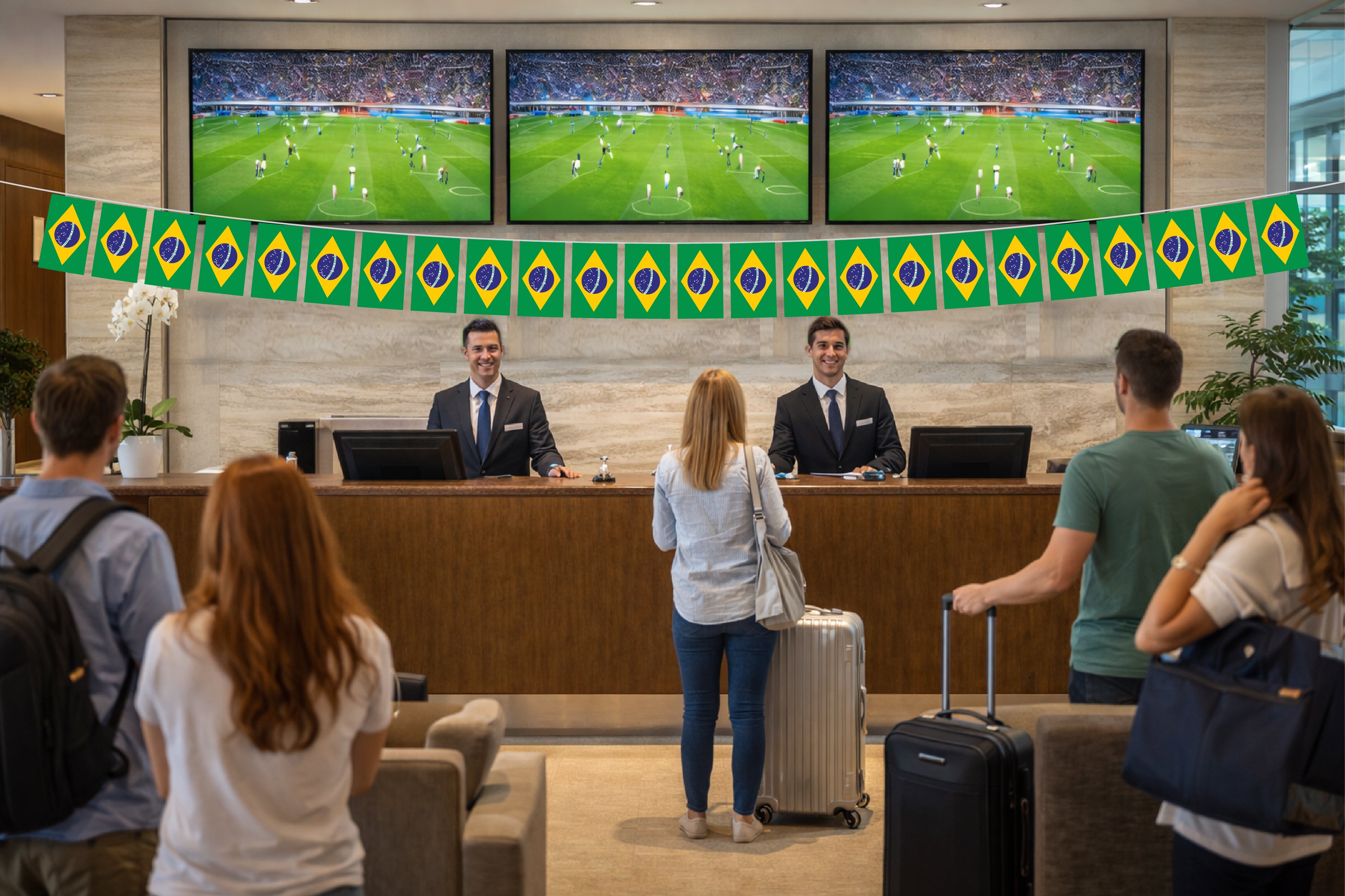 Brazil Hand Tied String Flags