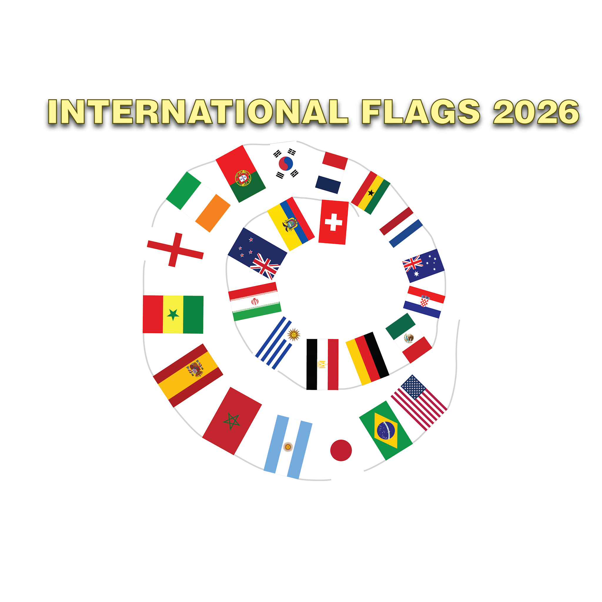 String Flags Hand Tied 2026 International Soccer