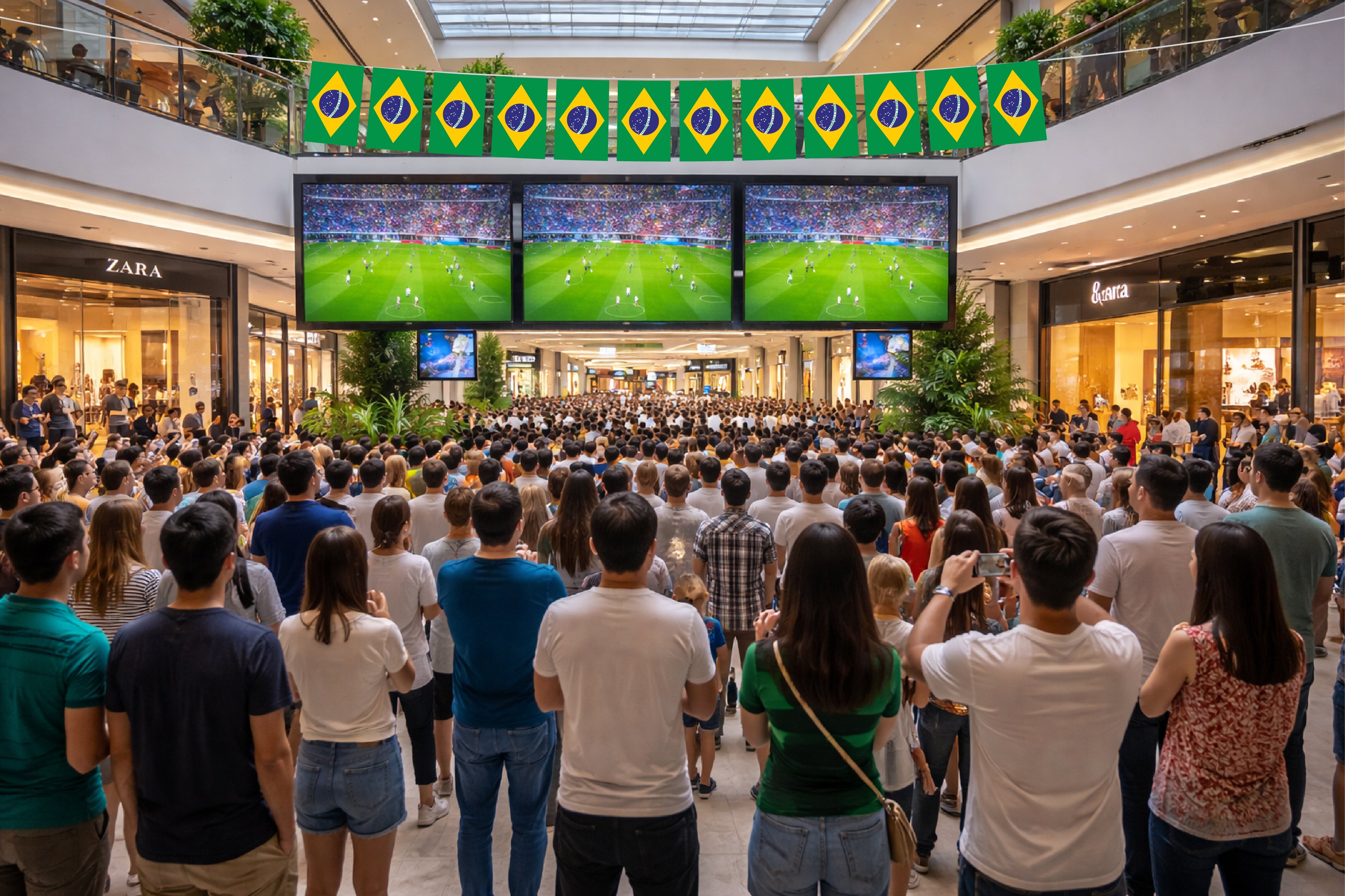 Brazil Hand Tied String Flags