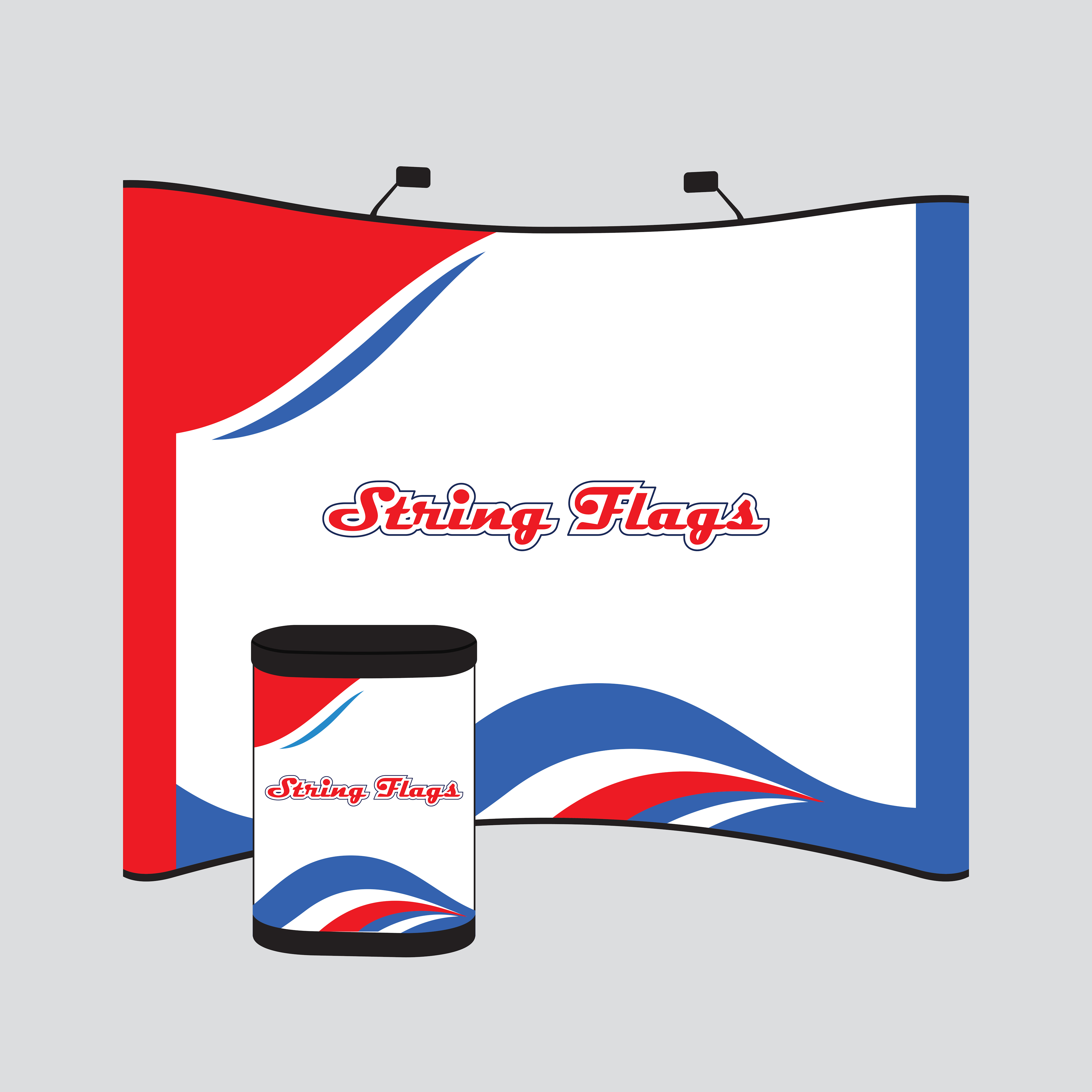 Promotional Pop Up Booth Curve Media Wall 8x10