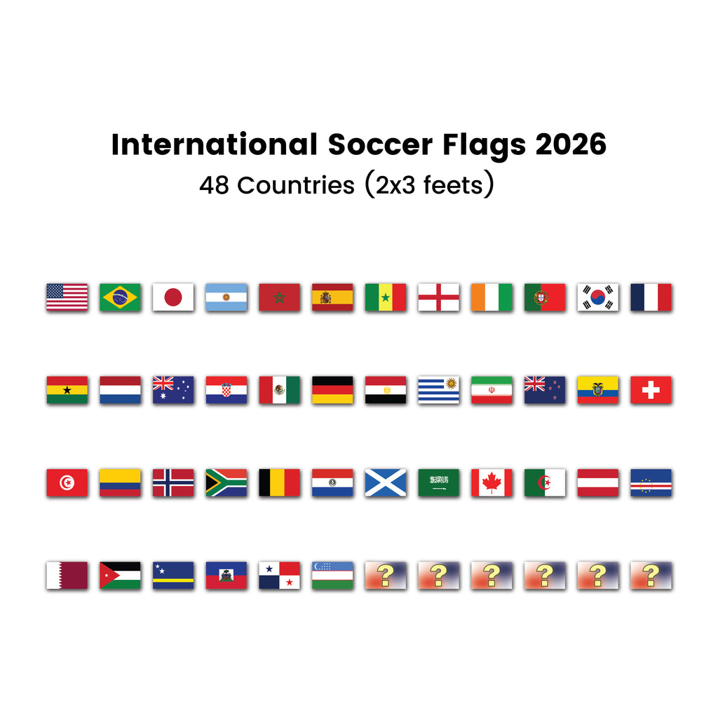 Set of 48 Countries 2x3 Foot Flags 2026 International Soccer