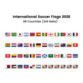 Set of 48 Countries 3x5 Foot Flags 2026 International Soccer