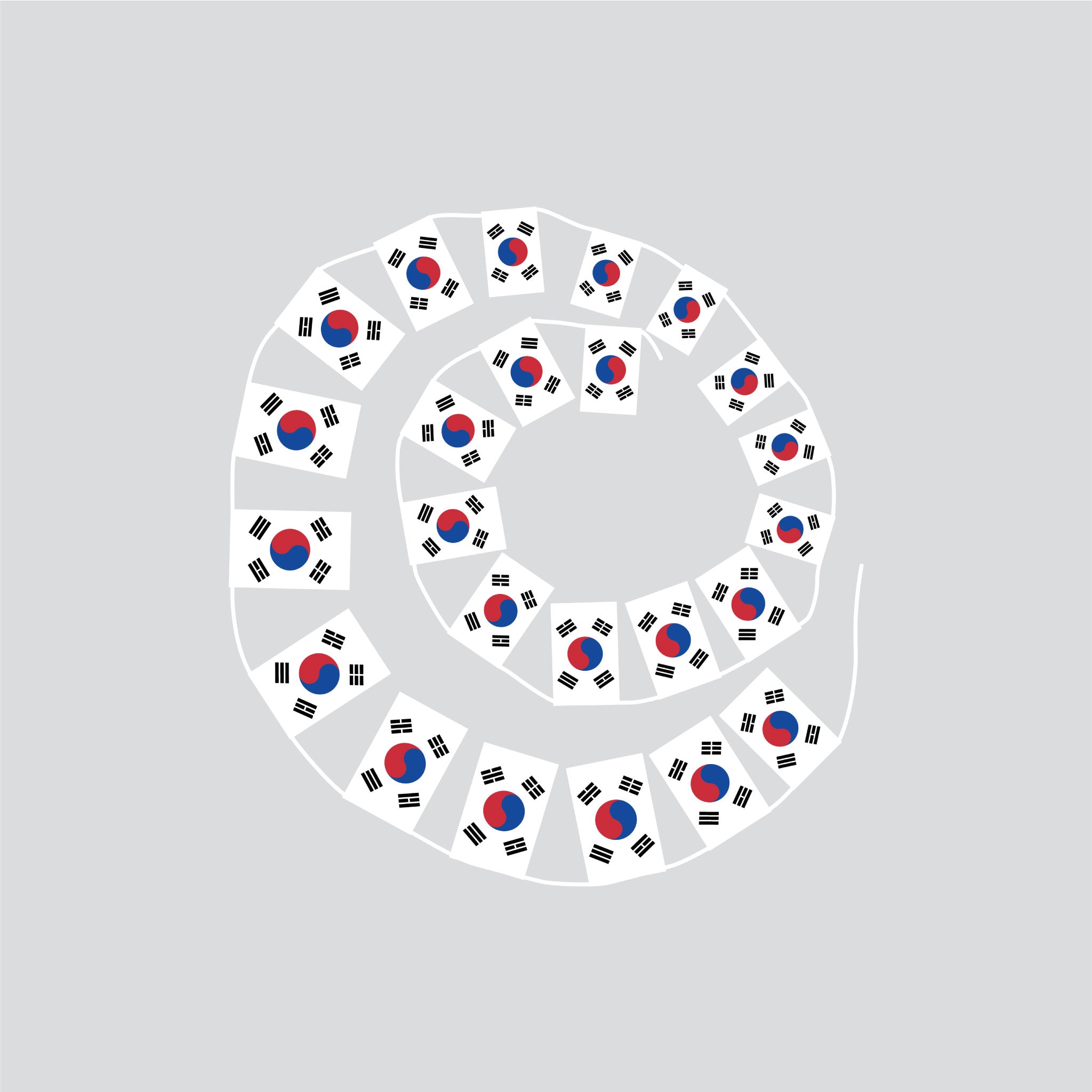 South Korea Hand-Tied String Flags & Bunting
