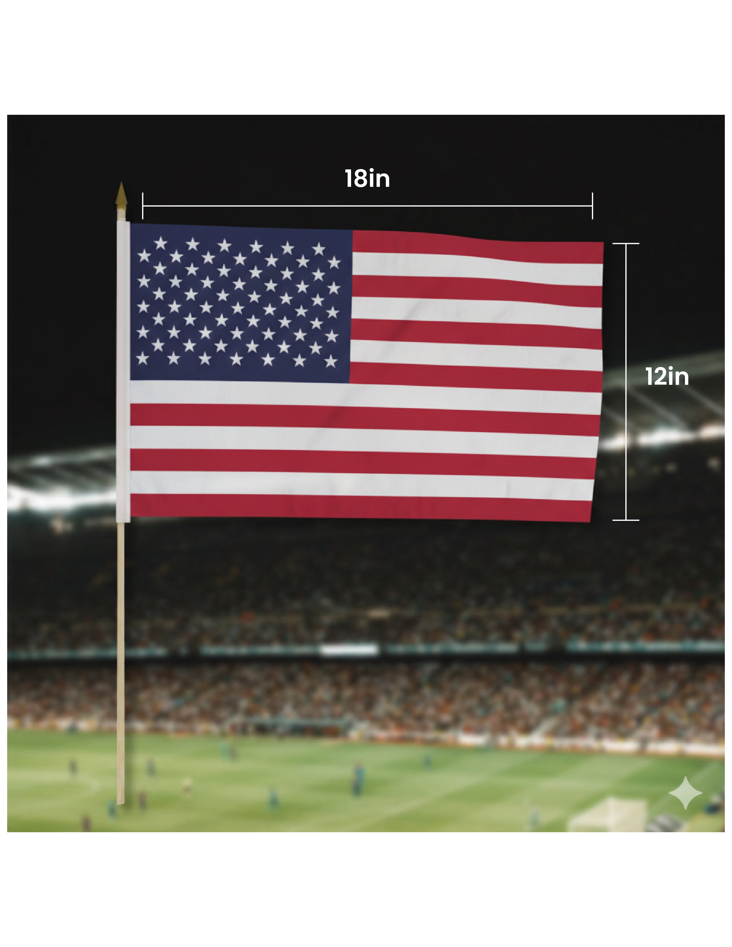 Set of 48 Countries 12x18" Stick Flags 2026 International Soccer