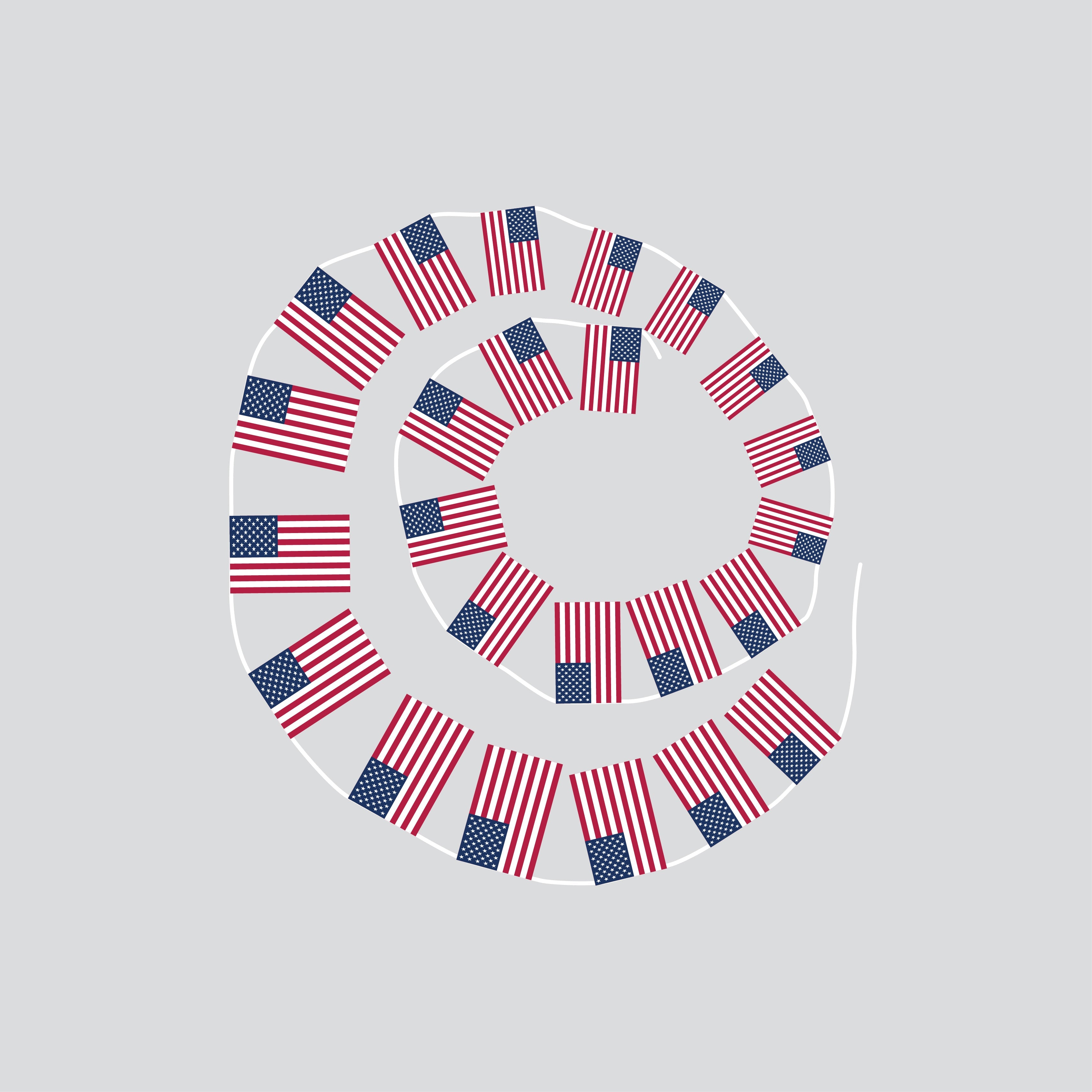 USA Hand Tied String Flags