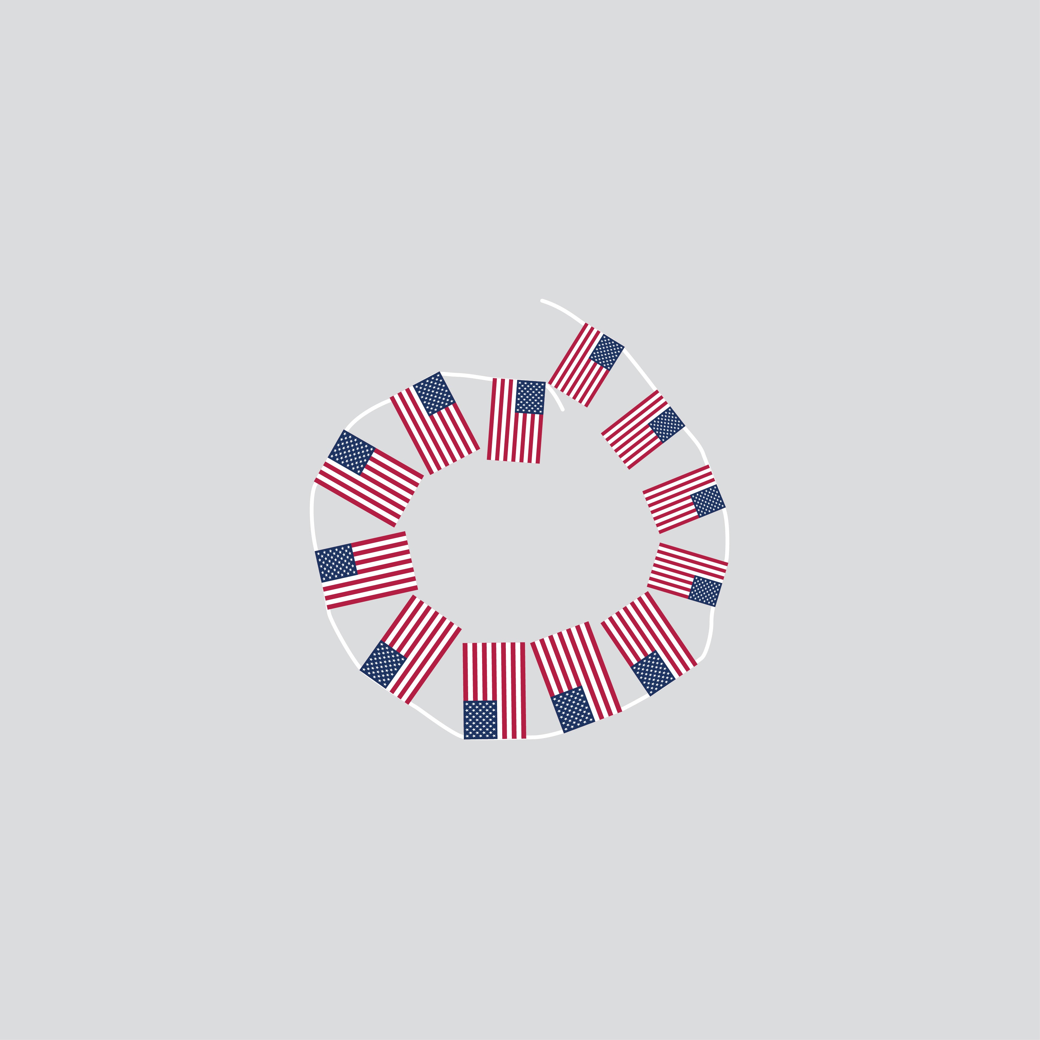 USA Hand-Tied String Flags & Bunting