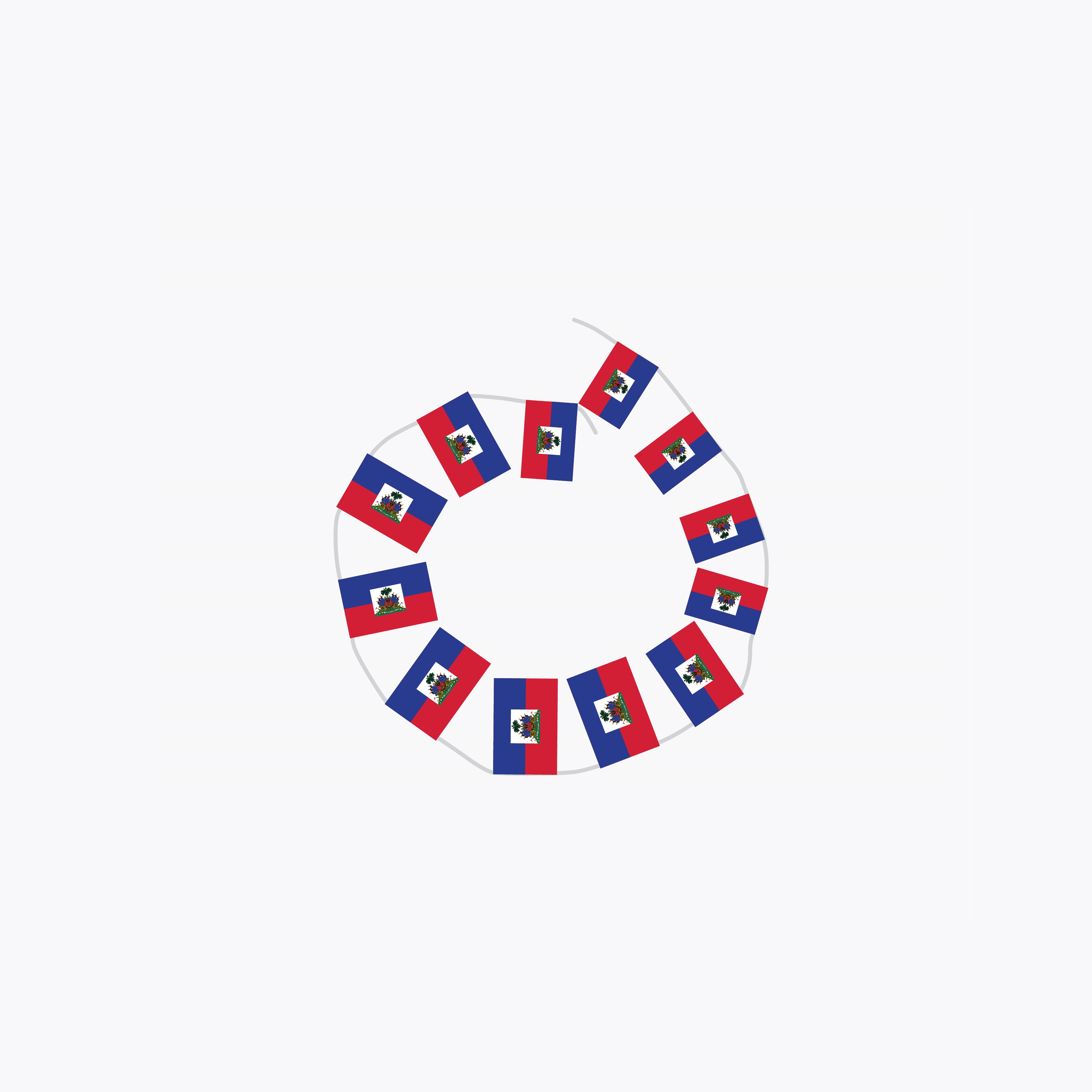 Haiti Hand Tied String Flags