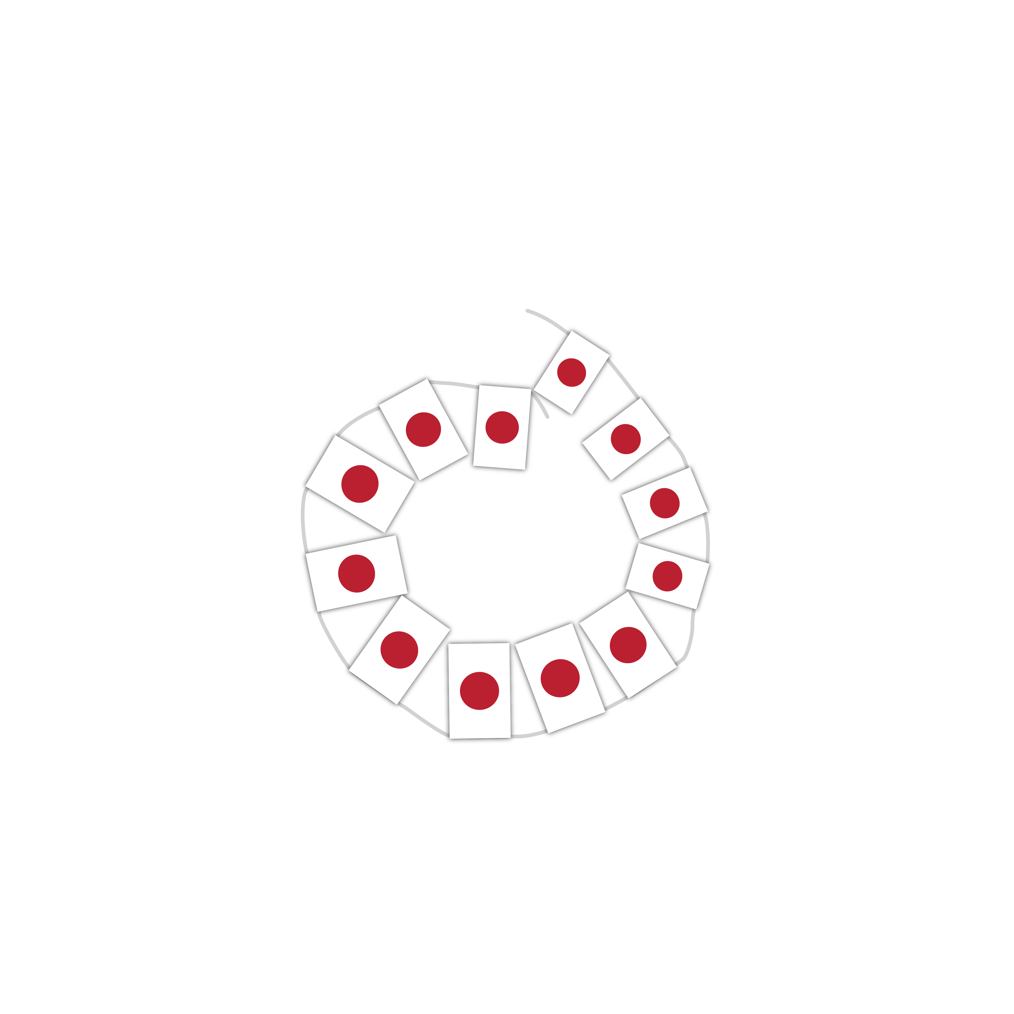 Japan Hand Tied String Flags