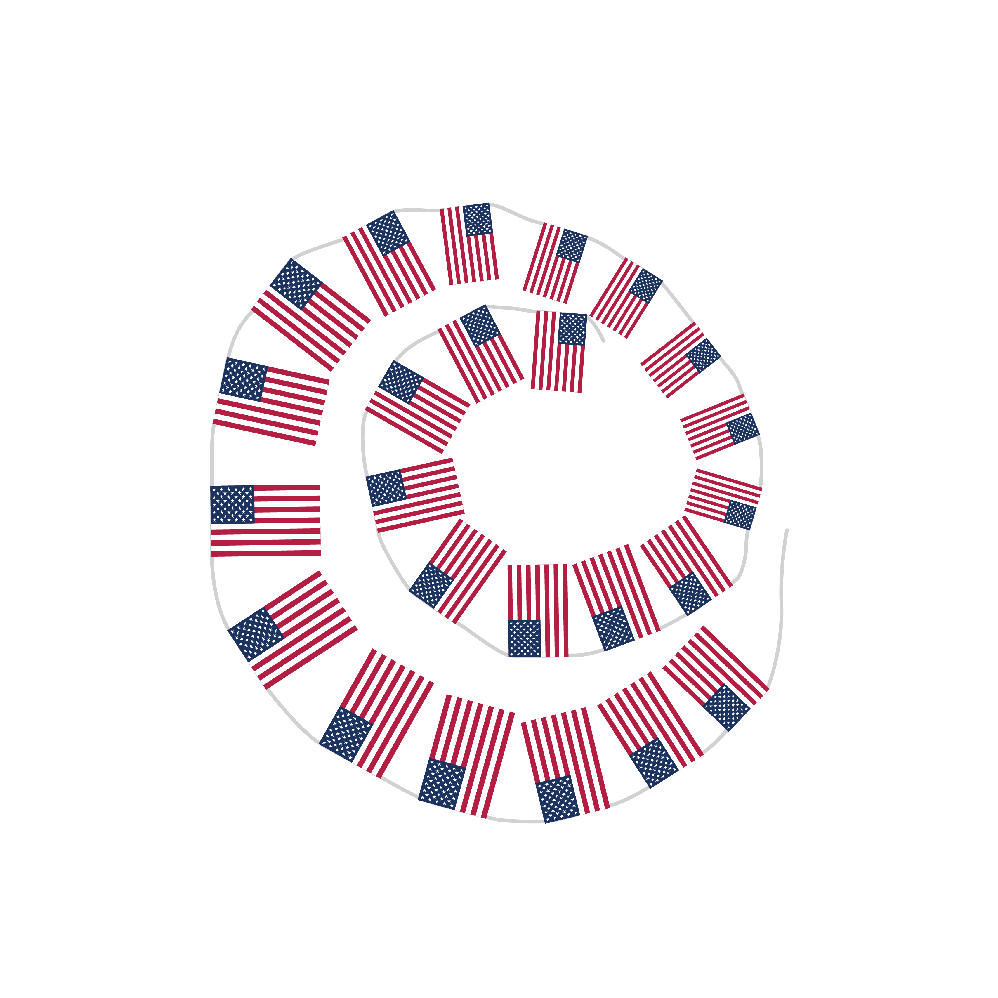 USA Hand Tied String Flags